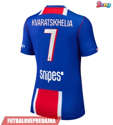 Lacne Ženy Futbalové dres Paris Saint-Germain Khvicha Kvaratskhelia #7 2026-27 Krátky Rukáv - Domáci